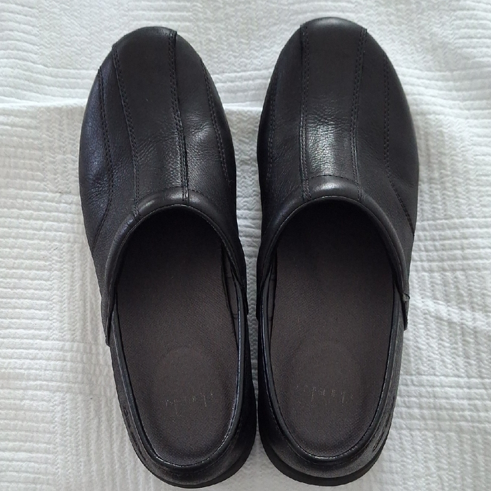 Alegria Black Womens Leather Mules Sz 40